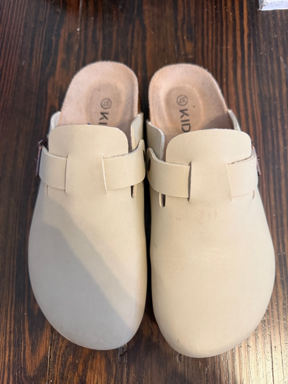 Beige Slip-On Clog Mules
